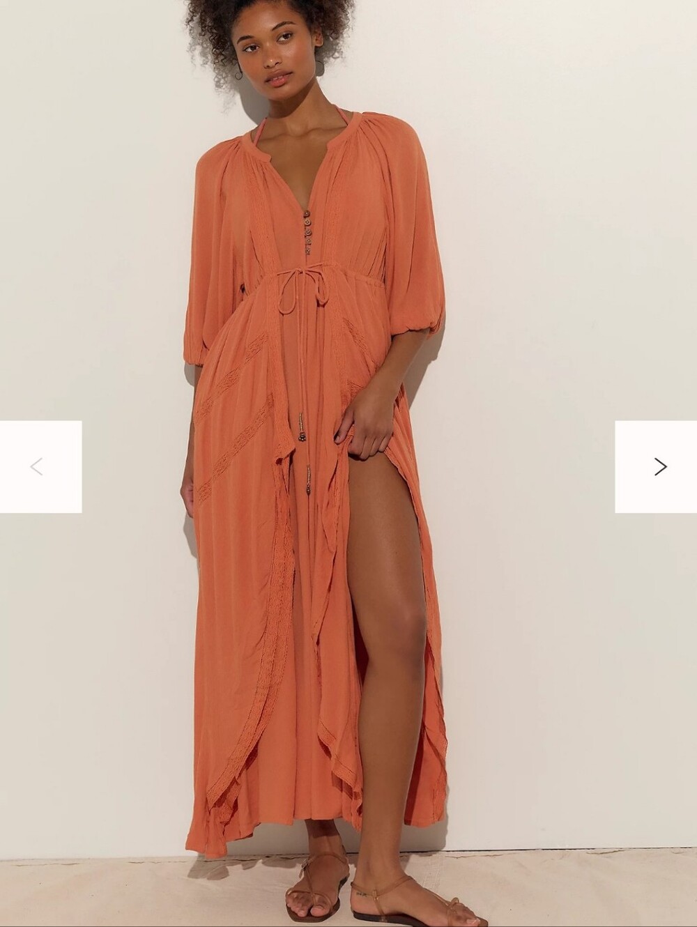 Free People Plenty Of Love Boho Layered Maxi Dress Color Sun Bake Size XS